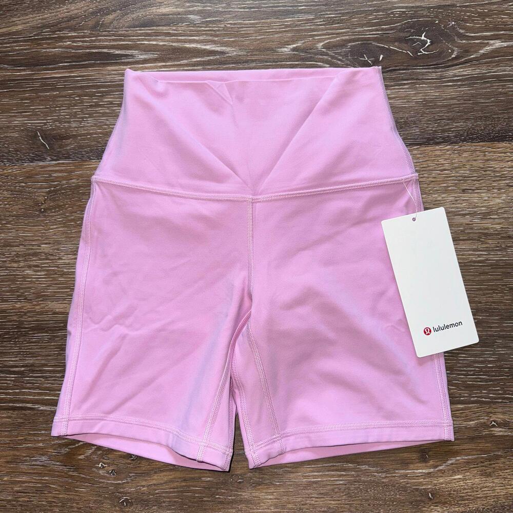 Lululemon Align Biker Short High Rise 6” Vita Pink Size 4 NWT - Picture 2 of 6